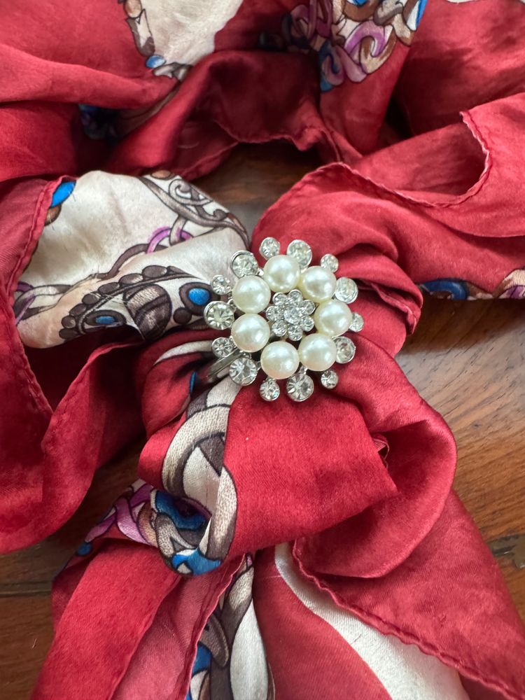 Pearl And Rhinestone Scarf Holder image 3