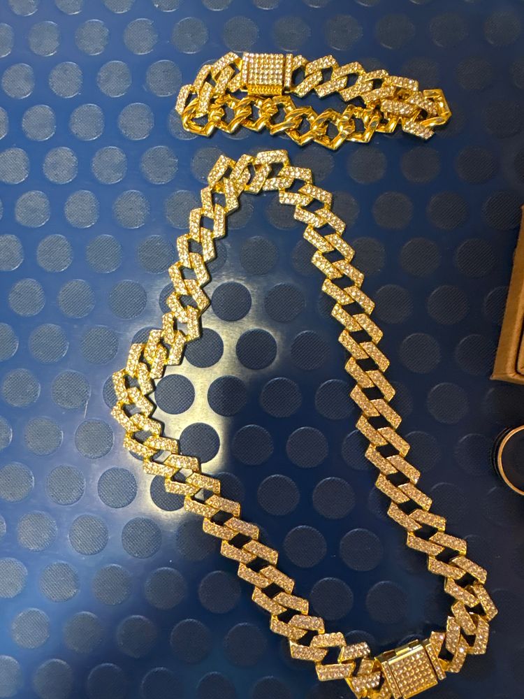Vir Jewels Men’s gold ice Cuban chain set  product image