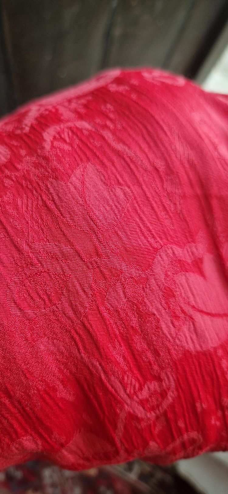 Red Textured Long Sleeve jumpsuit  image 7
