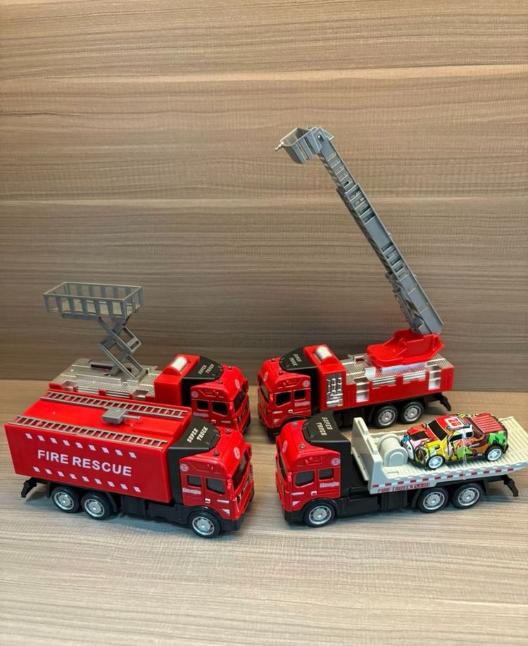 Set Red Fire Rescue Toy Trucks Set product image