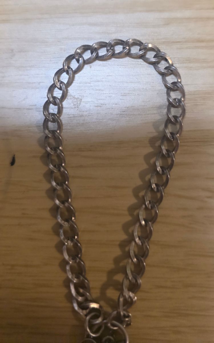 925 sterling silver Silver Chain Bracelet With Heart-Shaped Lock Charm image 5