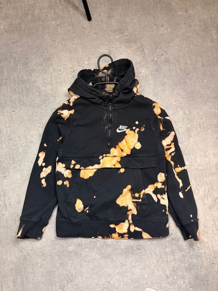 Nike Black And Orange Tie-Dye Hoodie