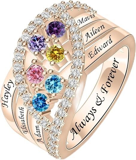 Multi-Stone Engraved Ring image 1
