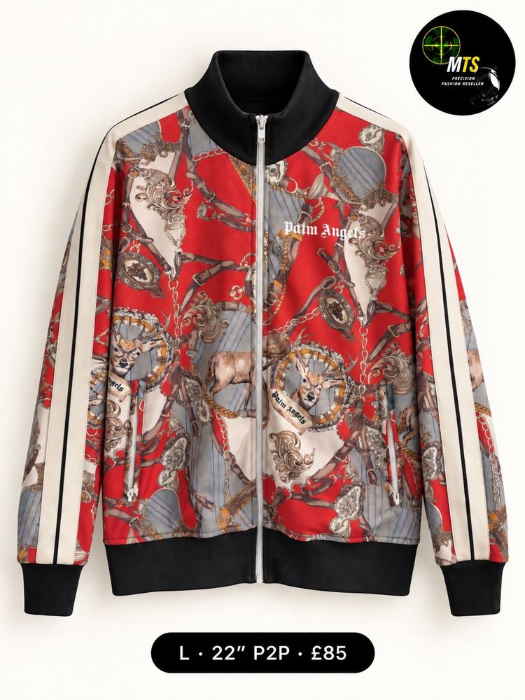 2485 Palm Angels Patterned Zip-Up Jacket 22” p2p imagen 1