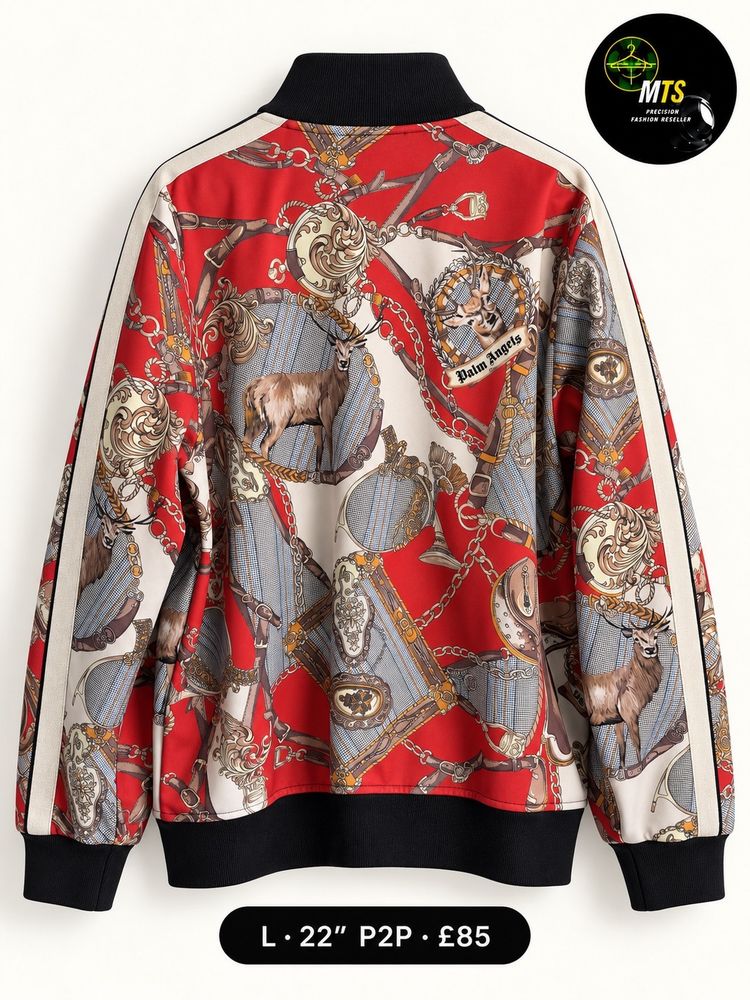 2485 Palm Angels Patterned Zip-Up Jacket 22” p2p imagen 2