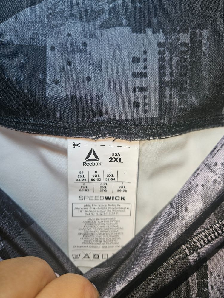Reebok black patterned athletic pants obraz 2