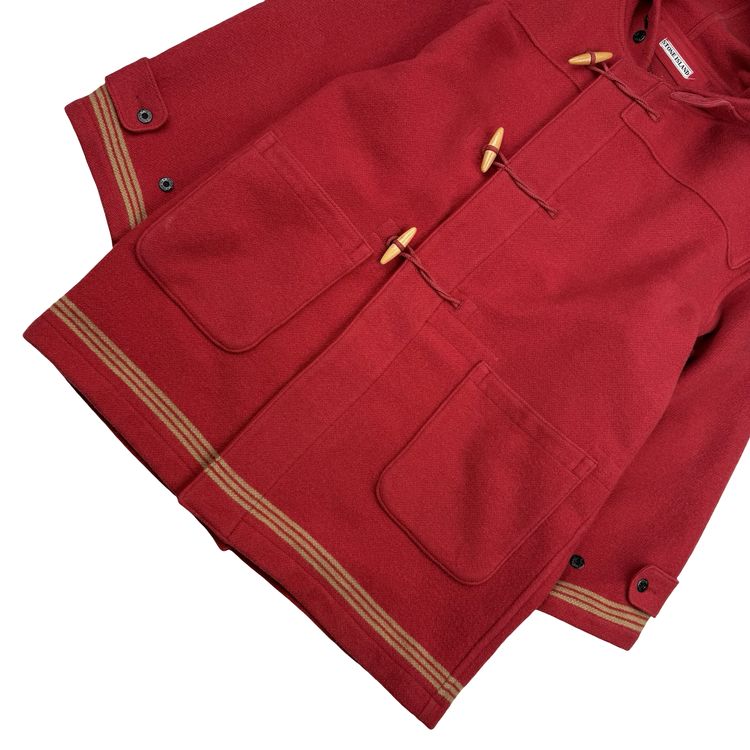 Stone Island 1988 Red Rare Montgomery Wool Duffle Coat - XL image 6