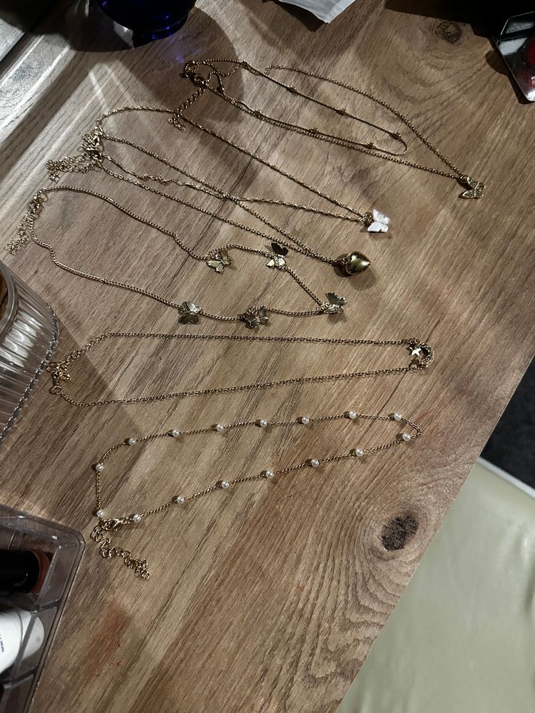 Set Set Of Gold-Tone Layered Necklaces With Heart, Butterfly, And Pearl Details product image