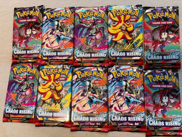 10 x Pokemon Chaos Rising Trading Card Game Booster Packs