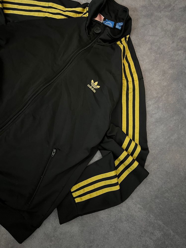 Adidas Black Jacket With Gold Stripes image 3