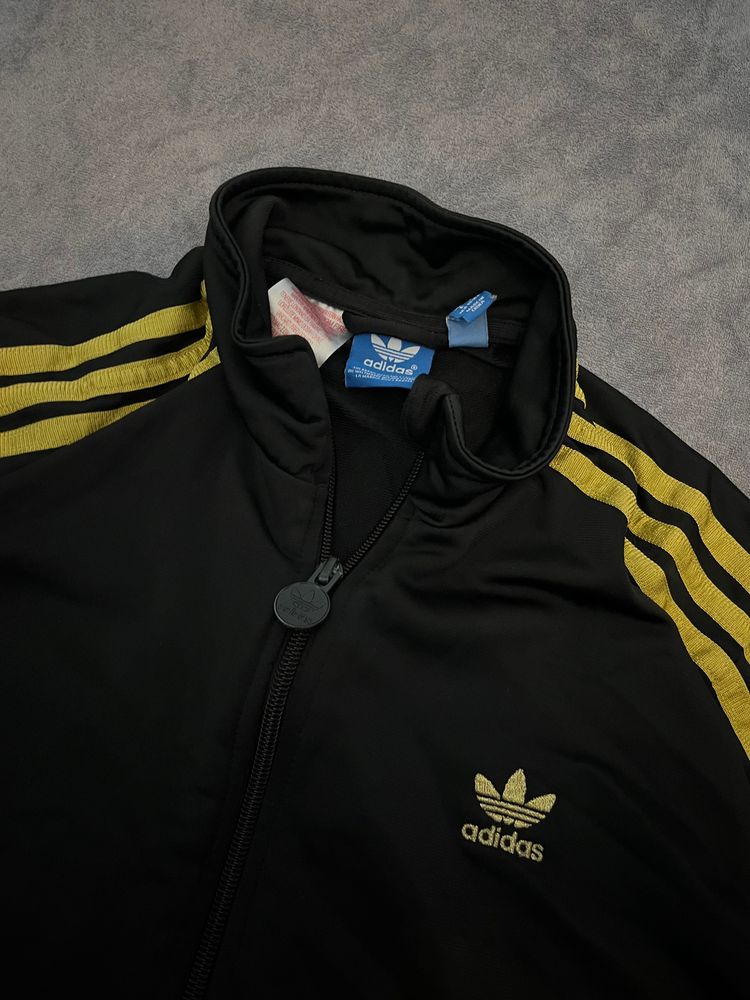 Adidas Black Jacket With Gold Stripes image 4