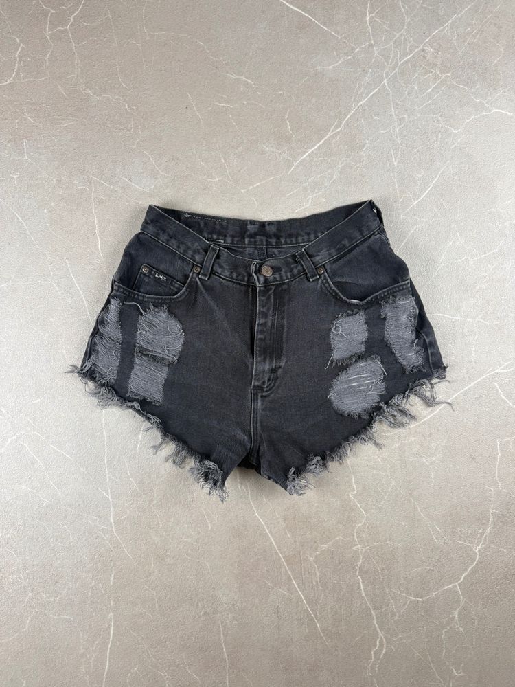 Lee Black Distressed Denim Shorts
