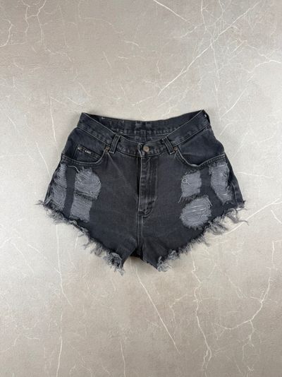 Lee Black Distressed Denim Shorts