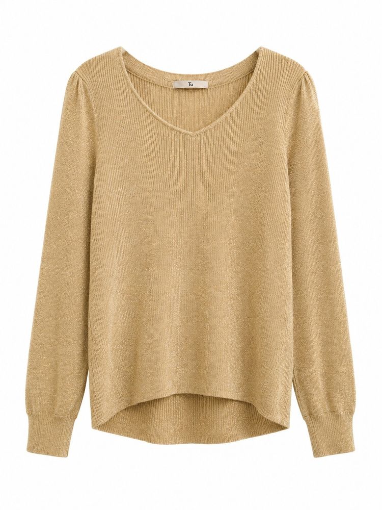 Other Beige Ribbed Knit Sweater product image
