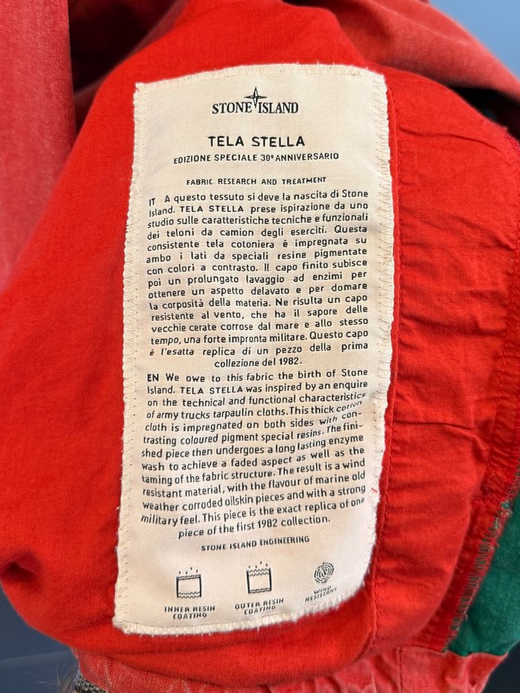 Immagine di XL Stone Island Red Green 30th Anniversary 2012 Tela Stella Smock Jacket 7