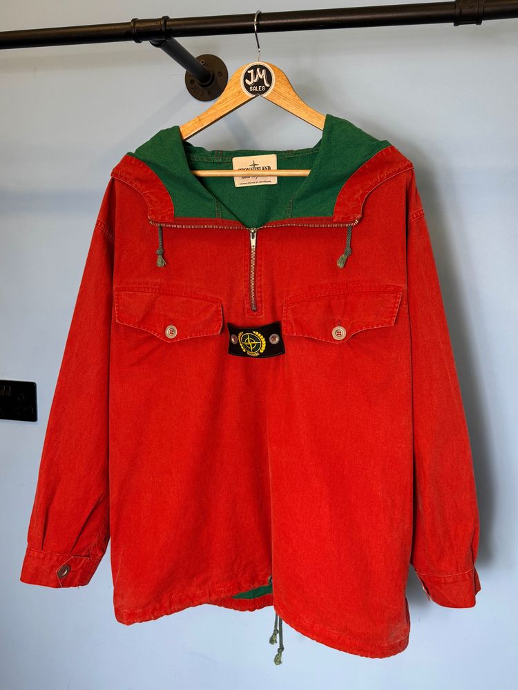 Immagine di XL Stone Island Red Green 30th Anniversary 2012 Tela Stella Smock Jacket 3