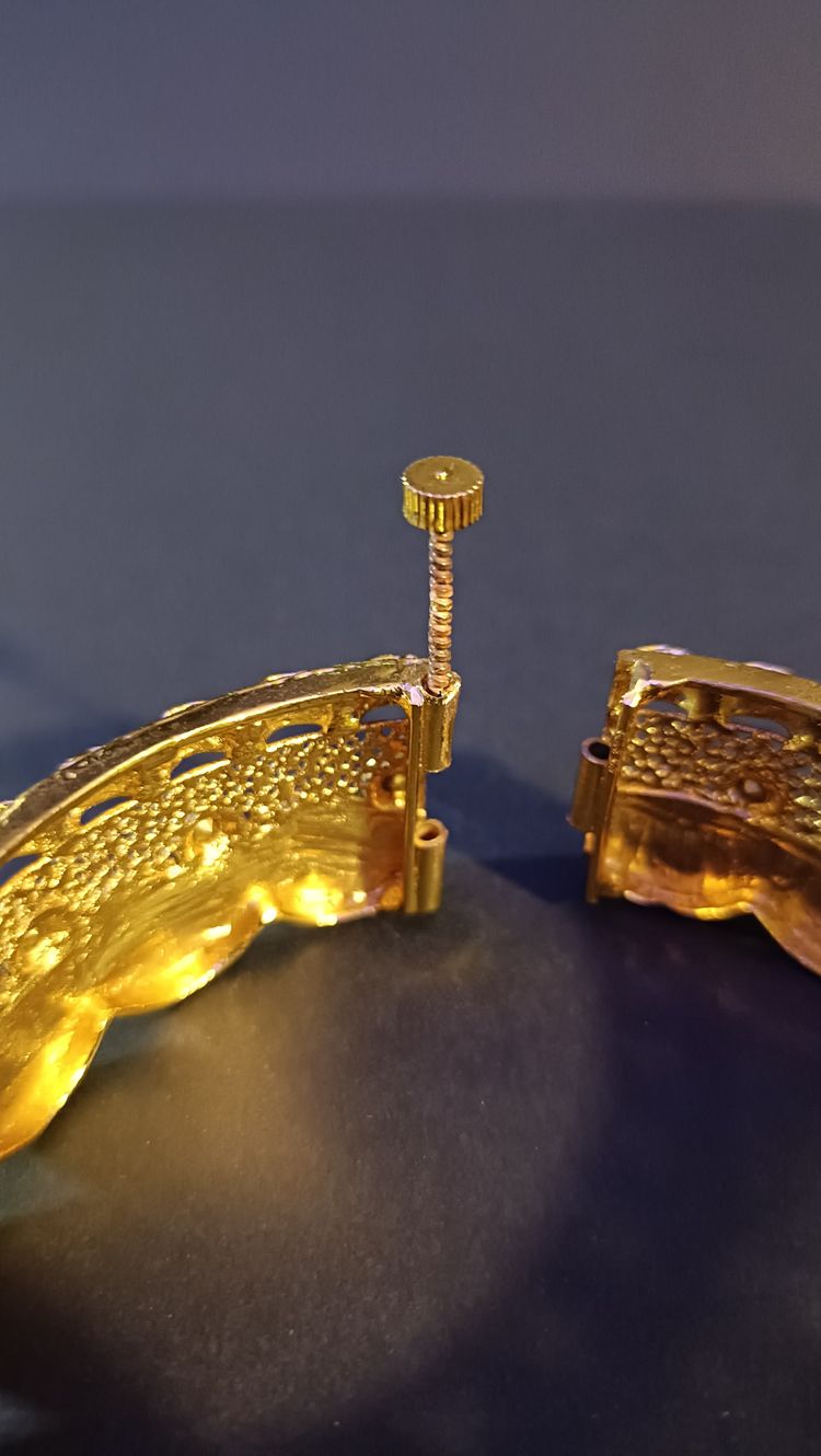 Gold-Tone Indian Hinged Bangle Bracelet image 6