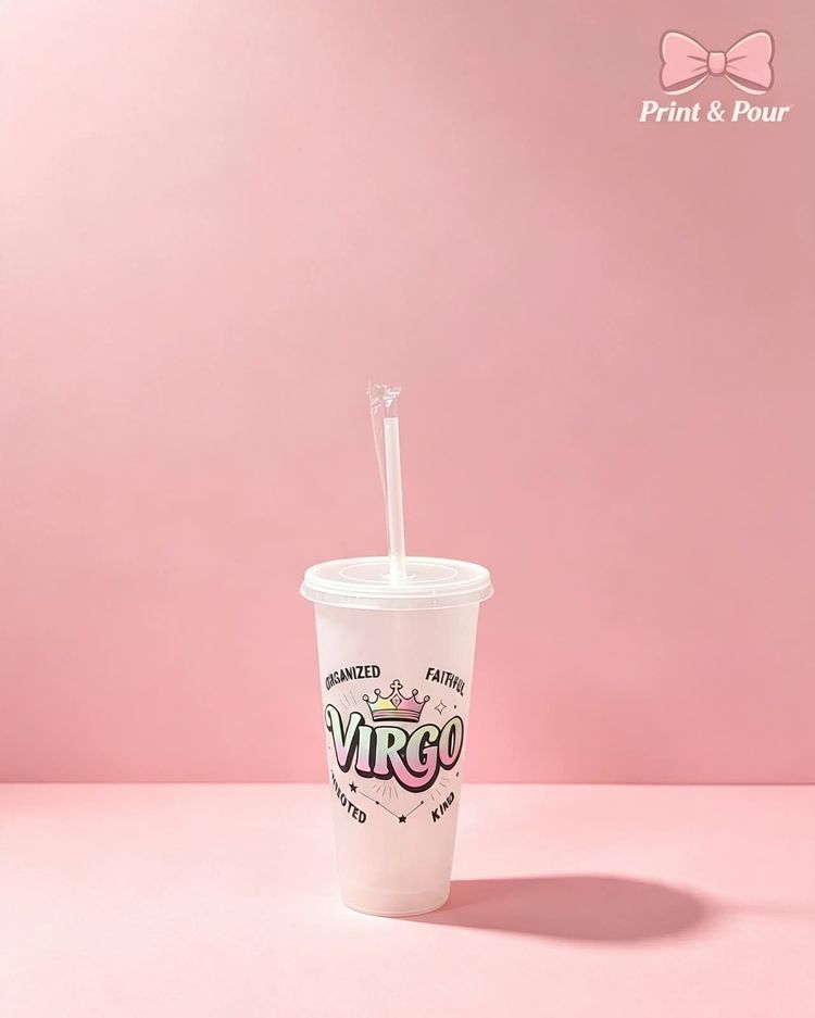 Virgo Printed Tumbler Cup With Straw