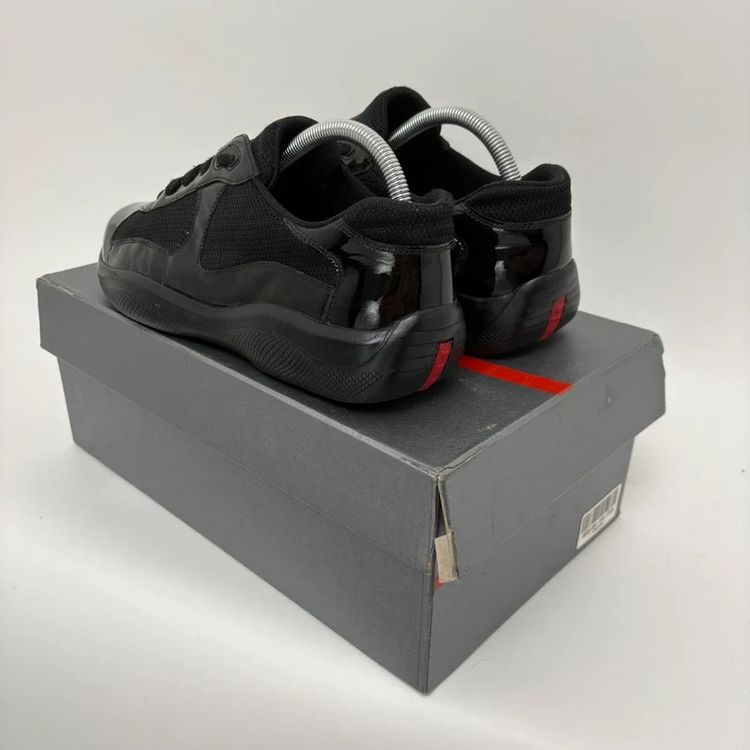 Prada America’s Cup Black Patent Leather Trainers Shoes With Box - UK7.5 obraz 3