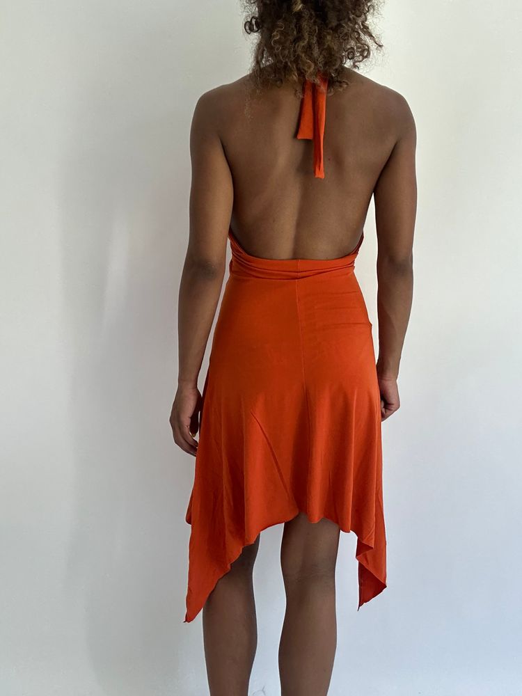 💻‼️| small orange halterneck sequin mini dress 7
