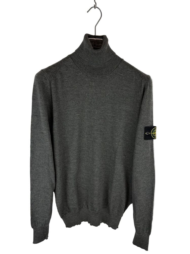 Maglione dolcevita grigio in 100% lana Stone Island - Taglia M image 1