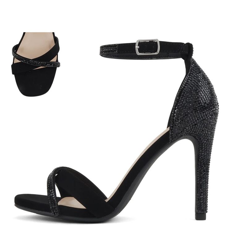 Black High Heel Sandals image 1