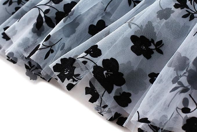 Black Floral Mesh Skirt image 3