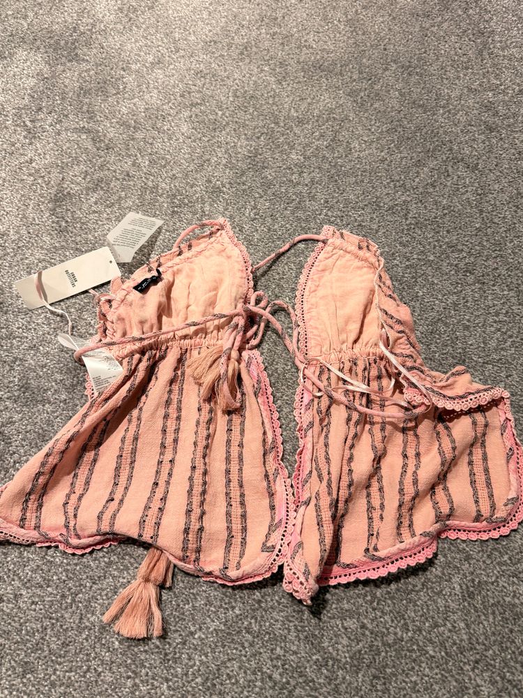 Pink Striped Sleeveless Top 2