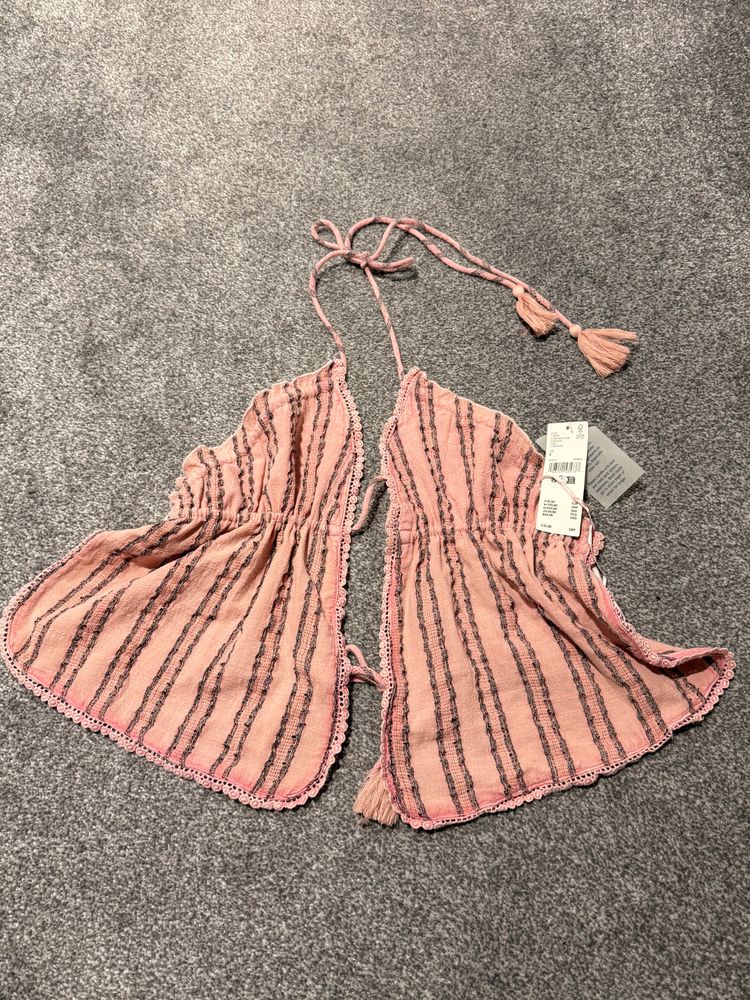 Pink Striped Sleeveless Top