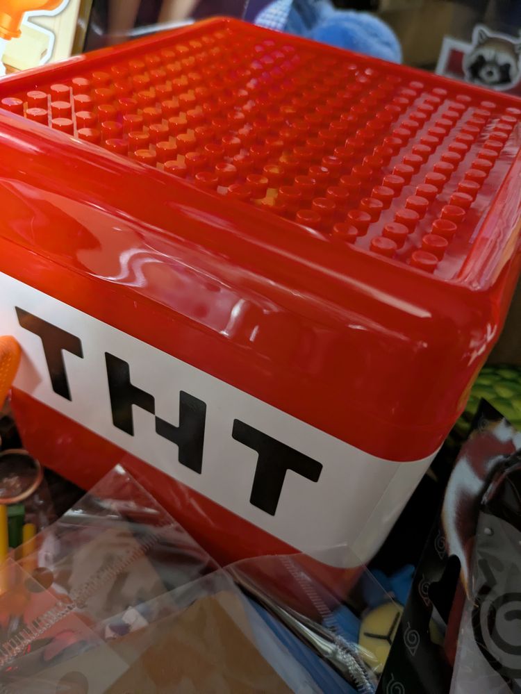 Red Tnt magnetic cube Storage Box