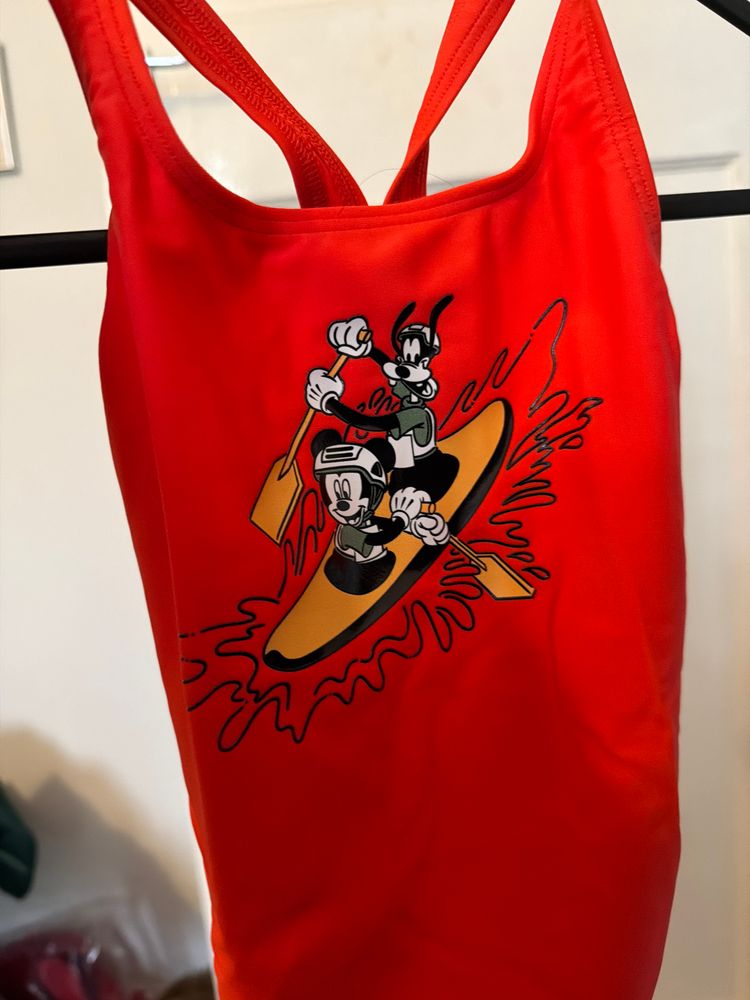 Red Swimsuit With Cartoon Print addidas