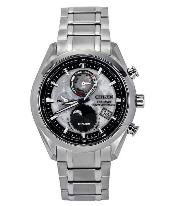 Citizen Eco-Drive Tsuki-yomi Super Titanium Radio Controlled Grey Dial BY1010-81H 100M Men's Watch image 1