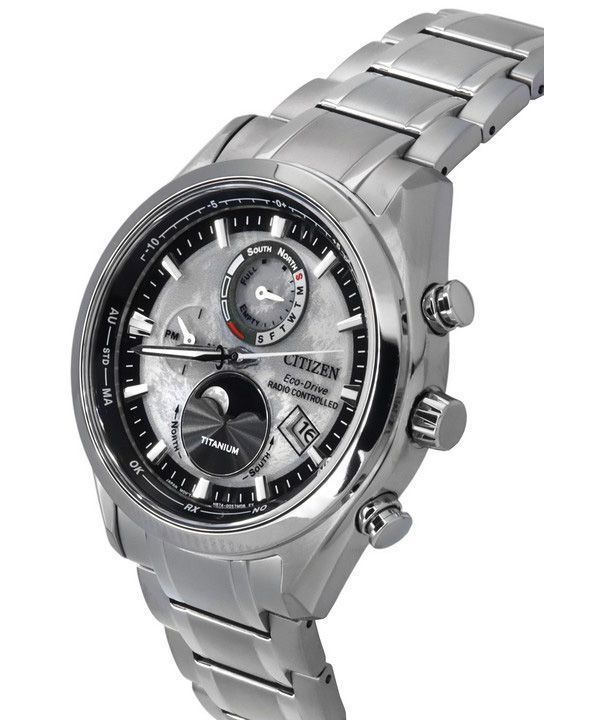 Citizen Eco-Drive Tsuki-yomi Super Titanium Radio Controlled Grey Dial BY1010-81H 100M Men's Watch image 4