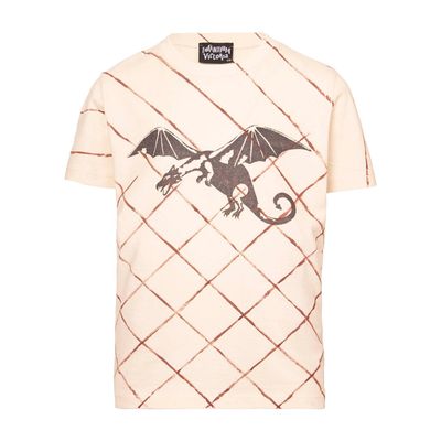 Dragon Brown Lattice Tee – cotton, Hand-Painted Finish 1