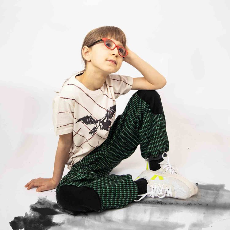 Dragon Brown Lattice Tee – cotton, Hand-Painted Finish 3