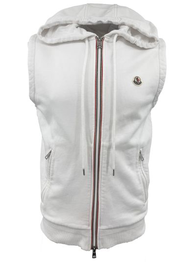 Moncler Sleeveless Zip Up Hoodie - White (955834852)