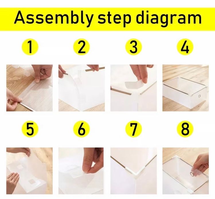 Clear Plastic Storage Drawers Set 4