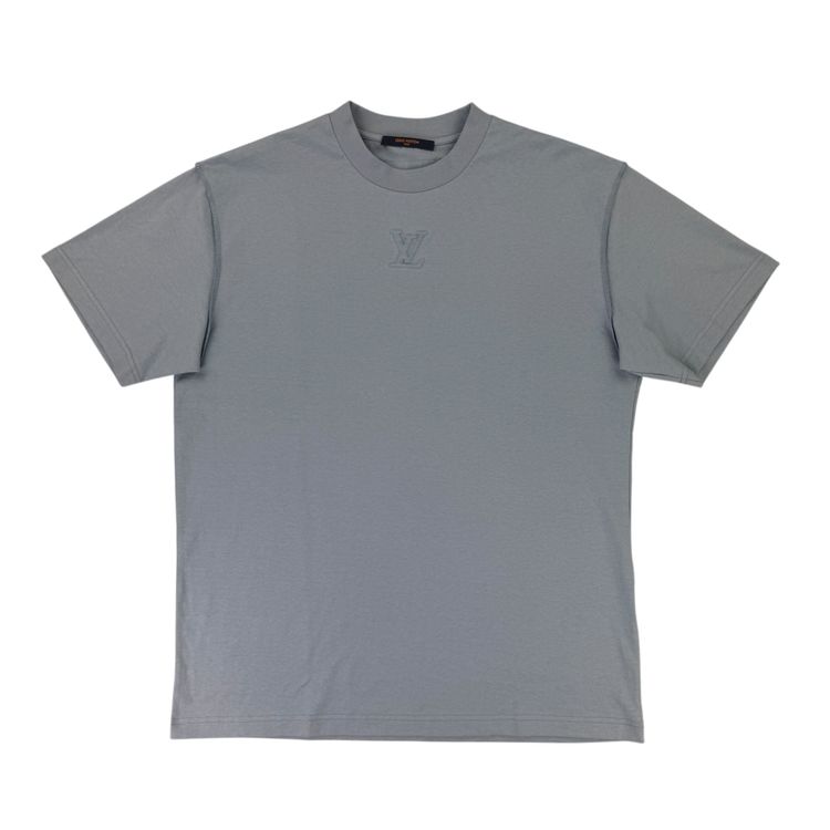 Louis Vuitton Men's Baby Blue Embossed T-shirt - Medium Oversized