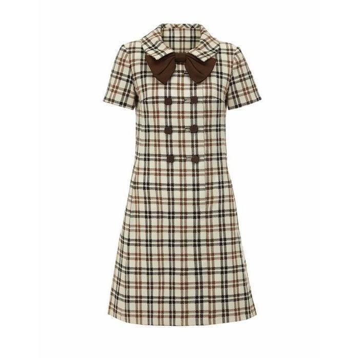 Cream ARCHIVE - 1960s Checked Cream and Brown Mini product image