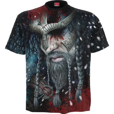 Spiral - VIKING WRAP - Allover T-Shirt Black