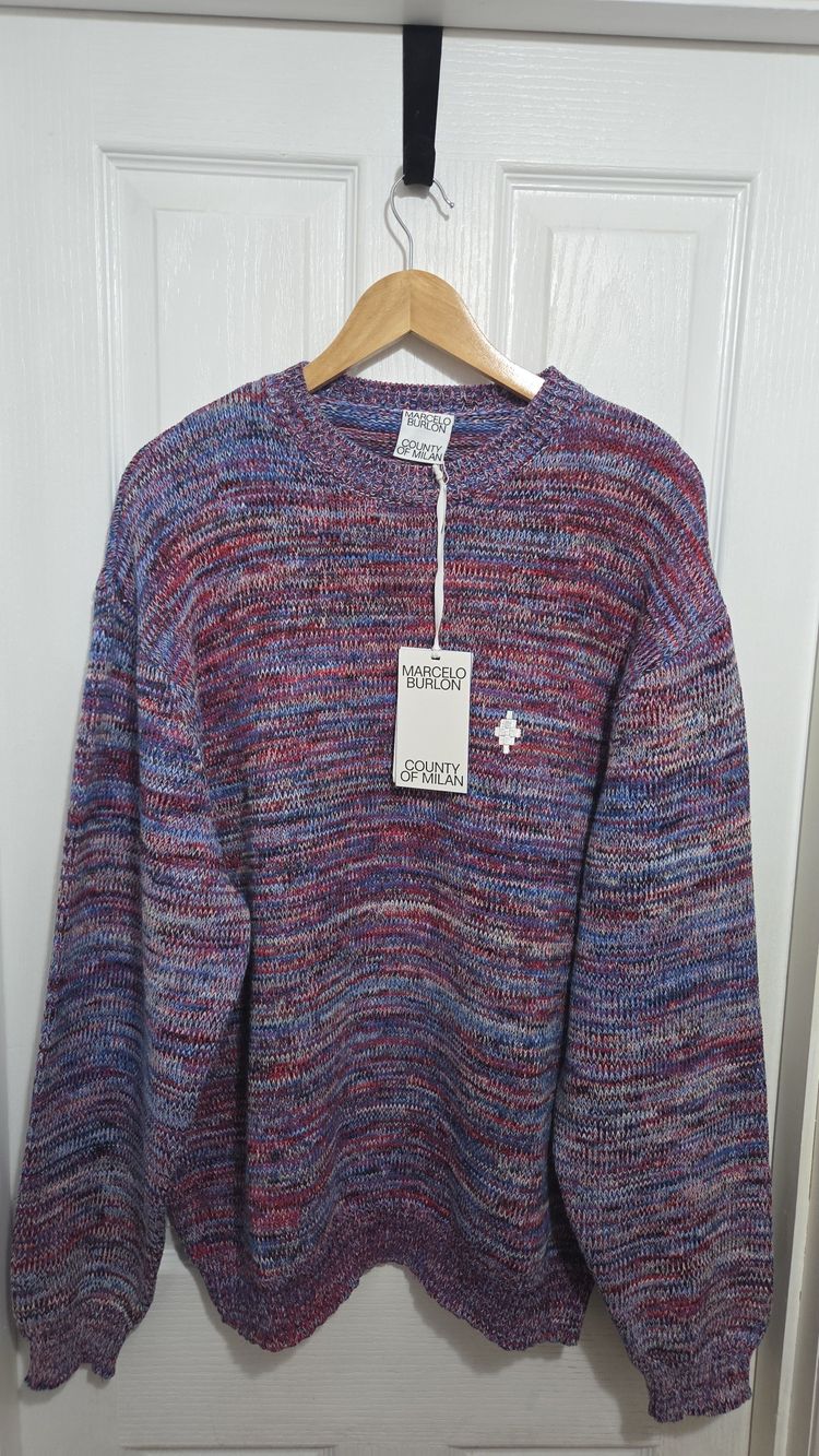 Marcelo Burlon Multicolor Knit Sweater Mens Large image 1