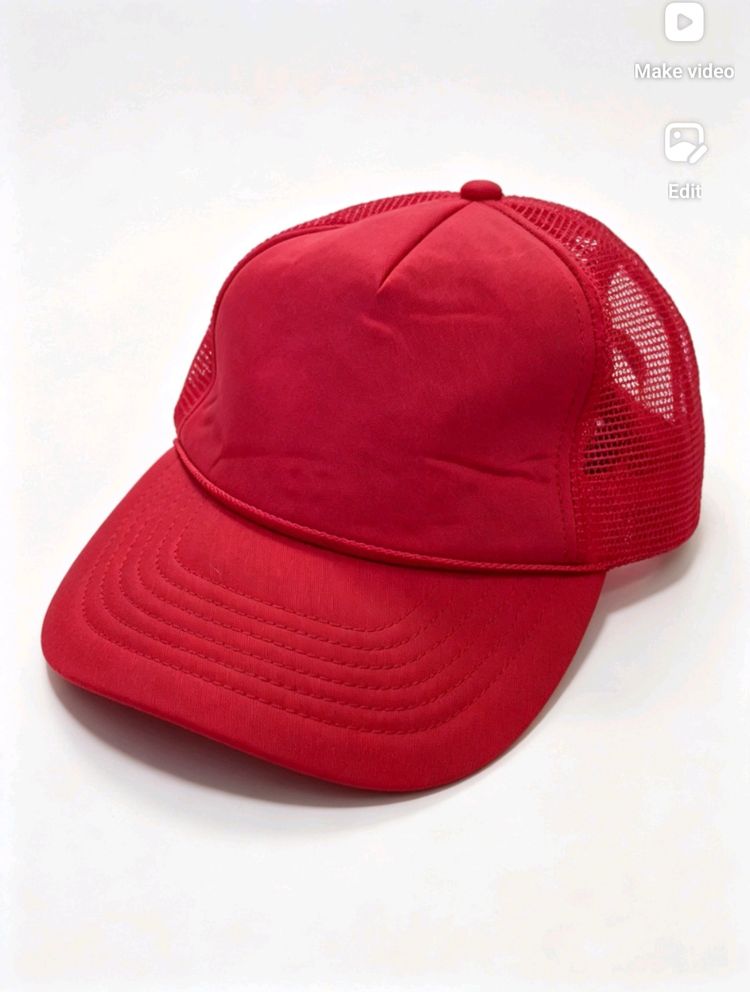 Red Mesh Trucker Cap 3
