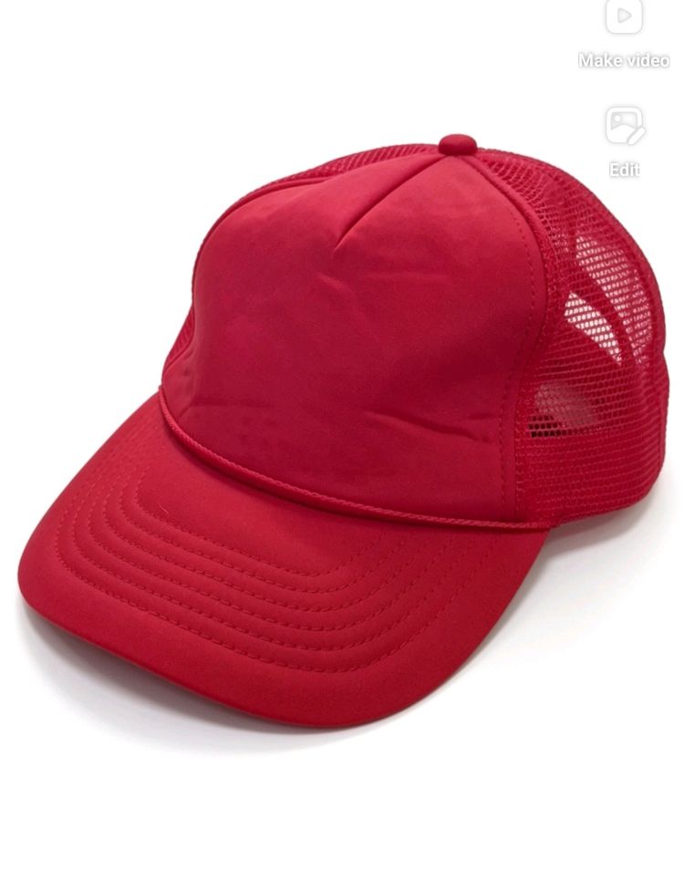 Red Mesh Trucker Cap 2