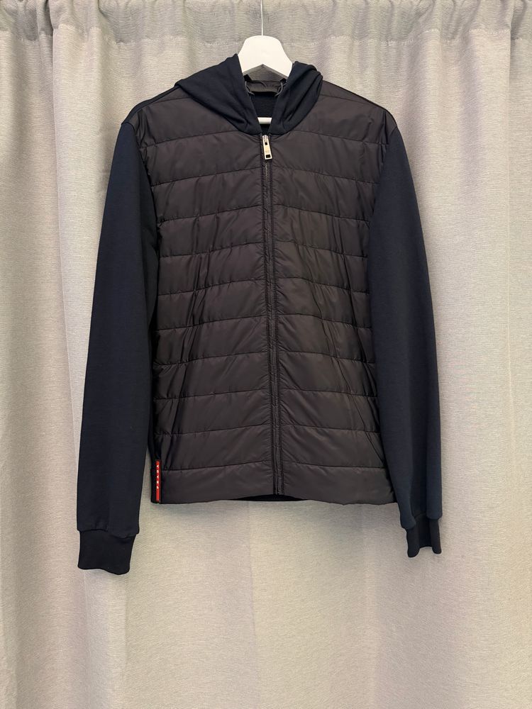 Prada Navy Black Quilted Shell Jacket