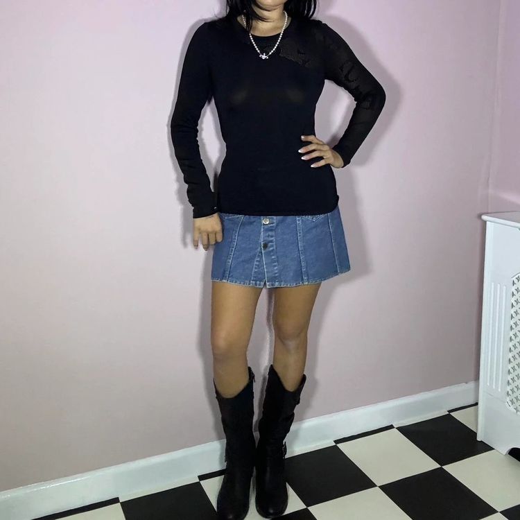 Black Long Sleeve Top imagen 3