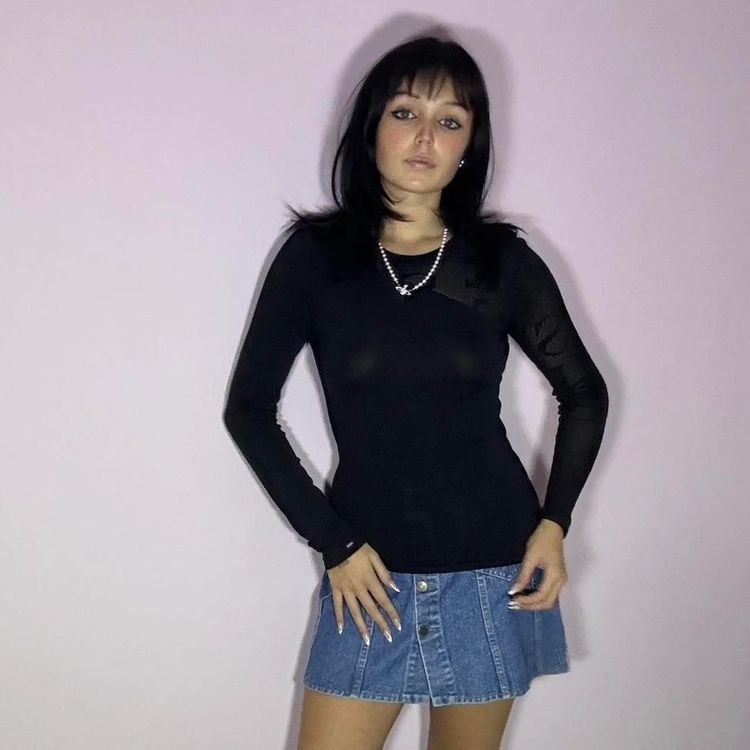 Black Long Sleeve Top imagen 4