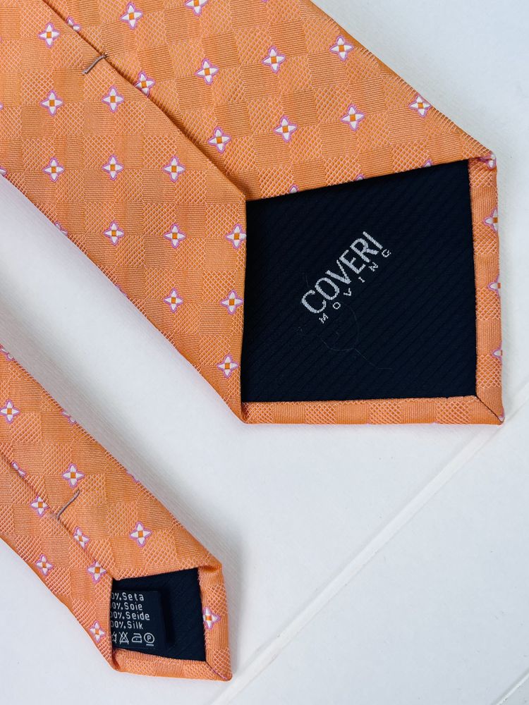 Coveri Moving Orange Patterned Tie 3