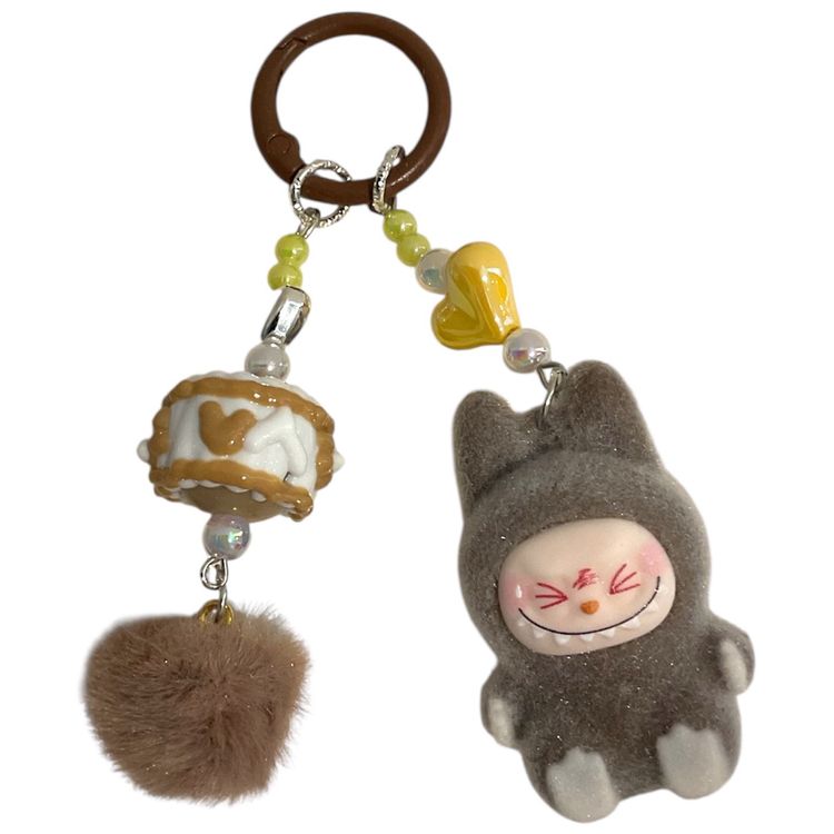 Labubu Style Charm Character Keychain With Pom Pom image 6