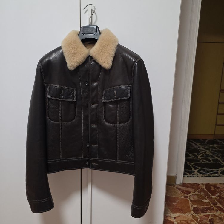 Immagine di Jil Sander Leather Jacket With Shearling Collar 2