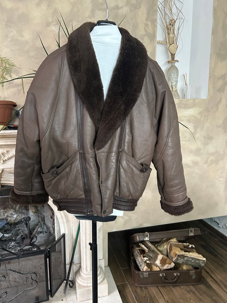 Brown Leather Shearling Jacket